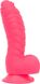 Ребристый фаллоимитатор на присоске ADDICTION — Tom 7″ Dildo With Balls — Pink, вибропуля в подарок SO5585 фото 1
