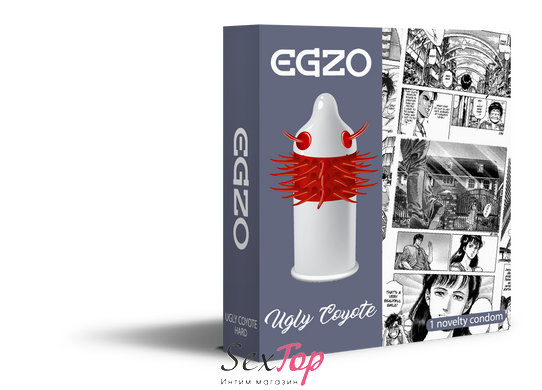 Насадка на член EGZO Uglu Coyot (презерватив с усиками) SO2018 фото