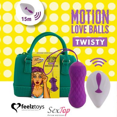Вагінальні кульки з масажем і вібрацією FeelzToys Motion Love Balls Twisty з пультом ДК, 7 режимів SO3853 фото
