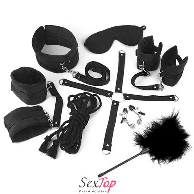 Набор БДСМ Art of Sex - Soft Touch BDSM Set, 9 предметов, Черный SO6598 фото
