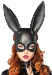 Маска кролика Leg Avenue Masquerade Rabbit Mask Black, довгі вушка, на резинці SO9090 фото