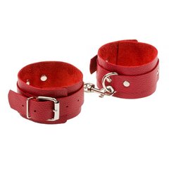 Кайдани Leather Standart Leg Cuffs, Red 281410 фото