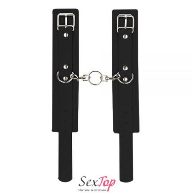 Наручники BDSM-NEW PVC Handcuffs With Chain, black 281332 фото