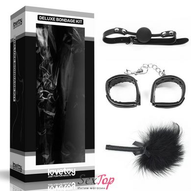 Набор для сексуальных бдсм игр Deluxe Bondage Kit (кляп, наручники, тиклер) IXI40365 фото