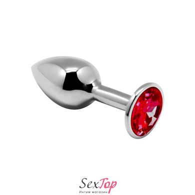 Металева анальна пробка з кристалом Alive Mini Metal Butt Plug Red M SO5999 фото