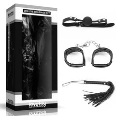 Набор для сексуальных бдсм игр Deluxe Bondage Kit (кляп, наручники, плеть) IXI40366 фото