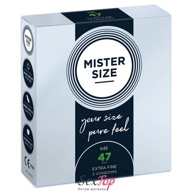 Презервативы Mister Size - pure feel - 47 (3 condoms), толщина 0,05 мм SO8032 фото