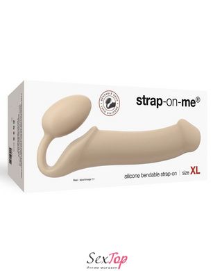 Безремінний страпон Strap-On-Me Flesh XL, повністю регульований, діаметр 4,5 см SO2352 фото