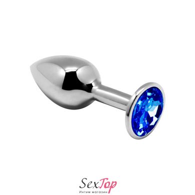 Металлическая анальная пробка с кристаллом Alive Mini Metal Butt Plug Blue M SO6001 фото