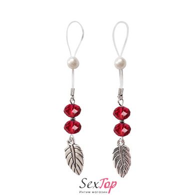Сексуальные украшения для сосков с листиком Nipple Jewelry Leaf, цвет красный SO5396 фото