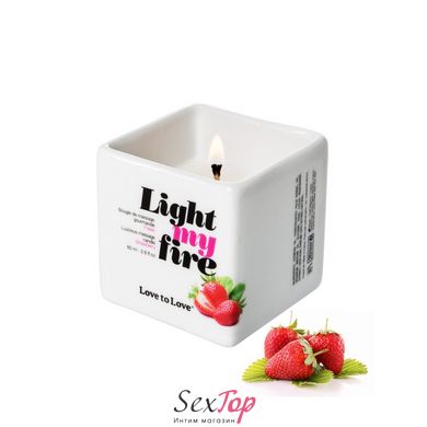 Масажна свічка Love To Love LIGHT MY FIRE Strawberry (80 мл) без парабенів і консервантів SO1398 фото